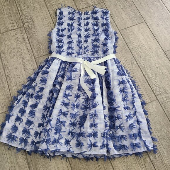 Halabaloo young girls blue and white sleeveless summer dress size 10 - Picture 10 of 11